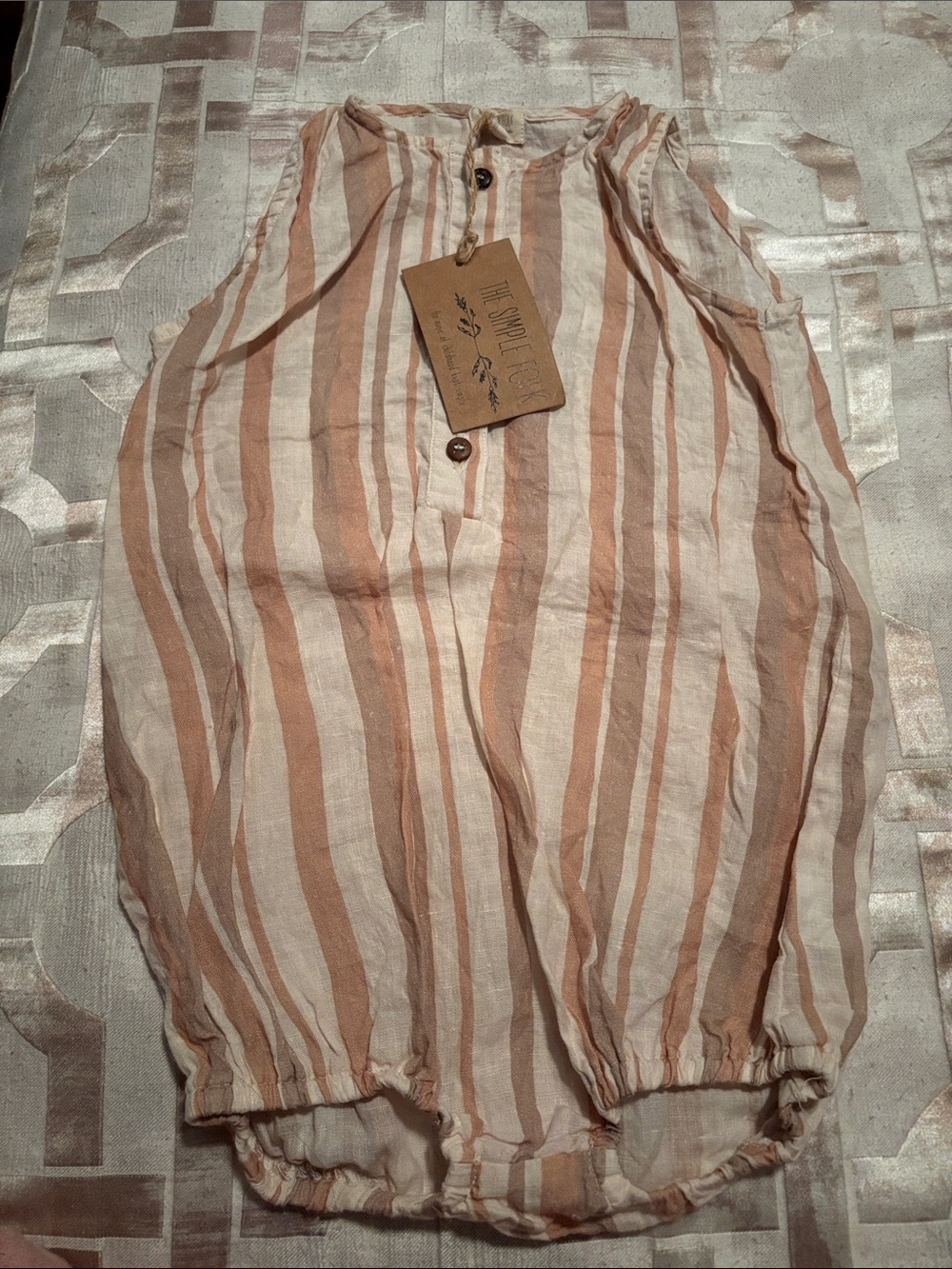 Simple Folk linen Striped Kids Romper playsuit